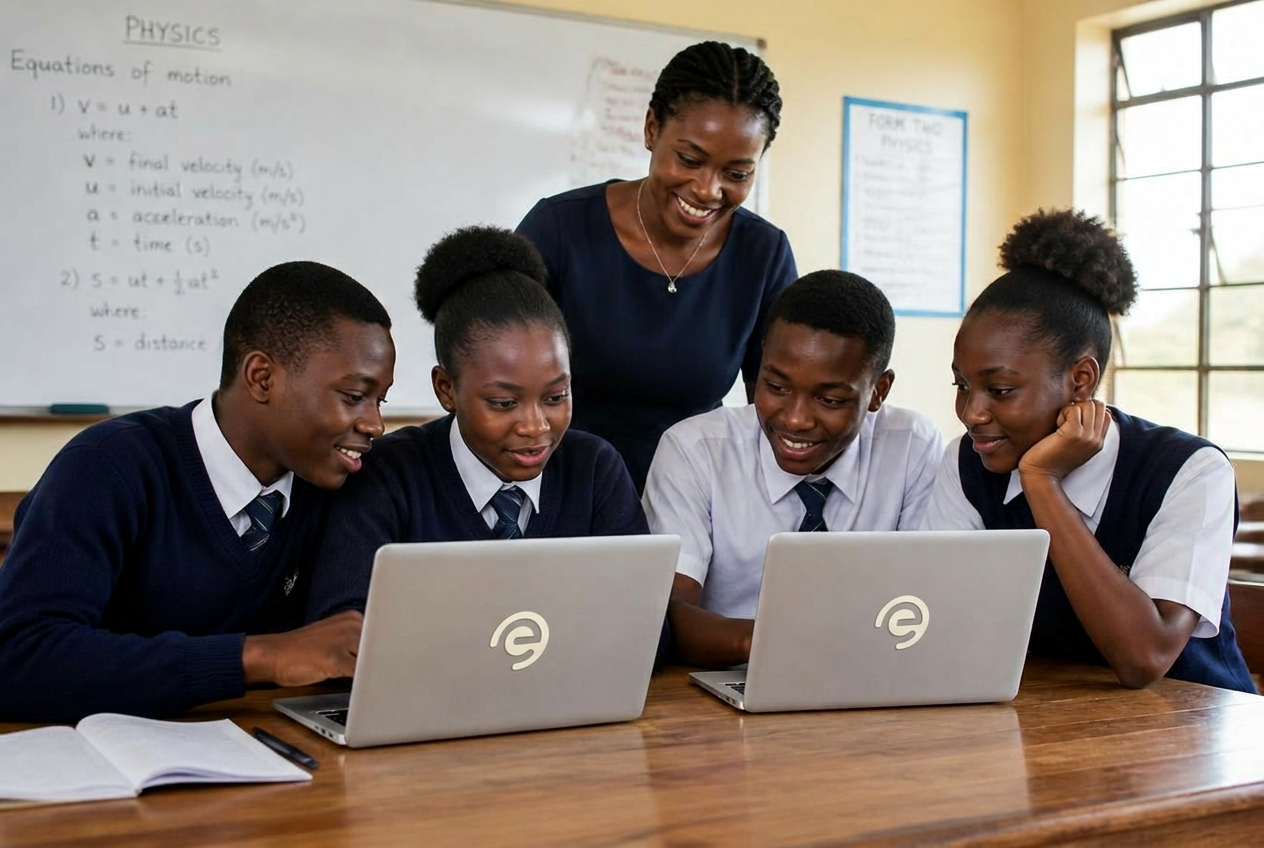 African learners in a connected classroom